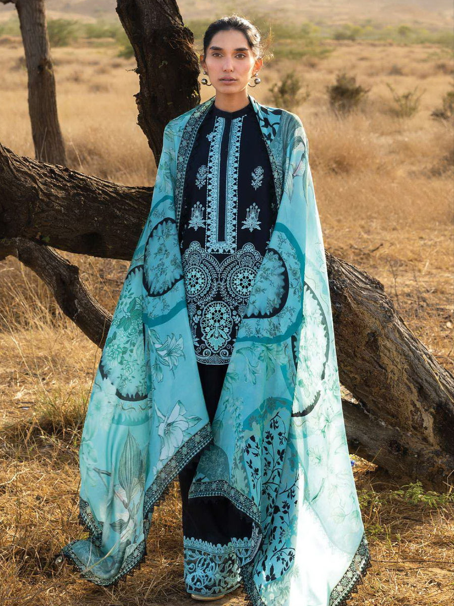 Zainab Chottani Embroidered Lawn Unstitched 3Pc Suit D-10 Silva