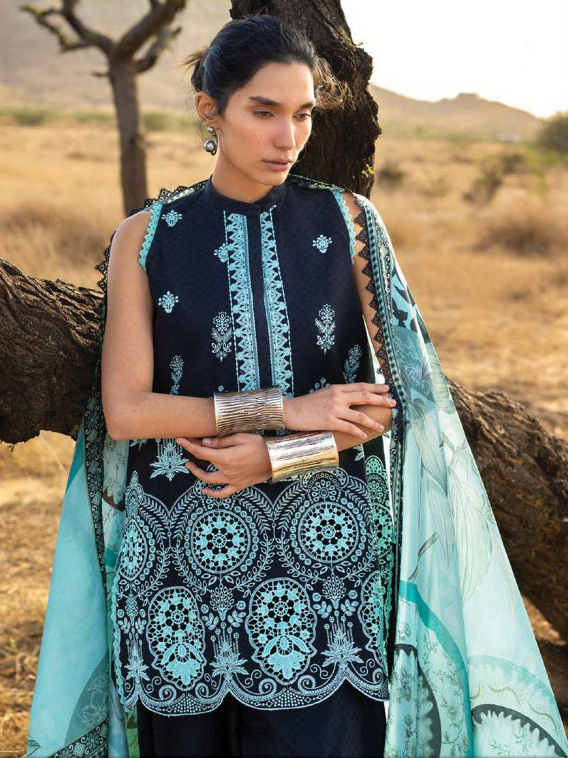 Zainab Chottani Embroidered Lawn Unstitched 3Pc Suit D-10 Silva