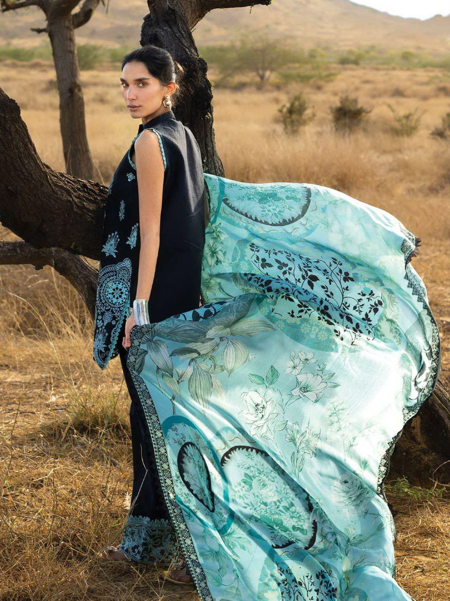 Zainab Chottani Embroidered Lawn Unstitched 3Pc Suit D-10 Silva
