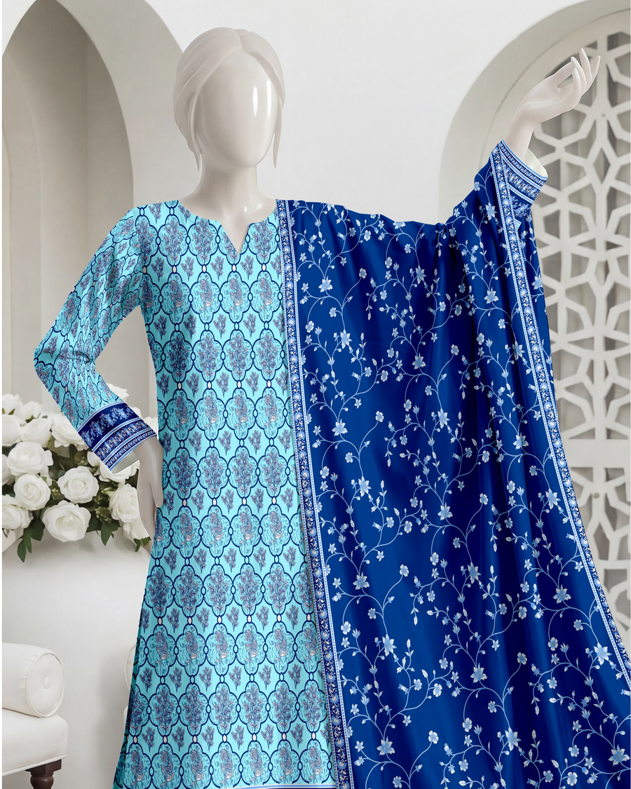 Ittehad Essential Vol-03 Unstitched Printed Lawn 3Pc Suit D-10