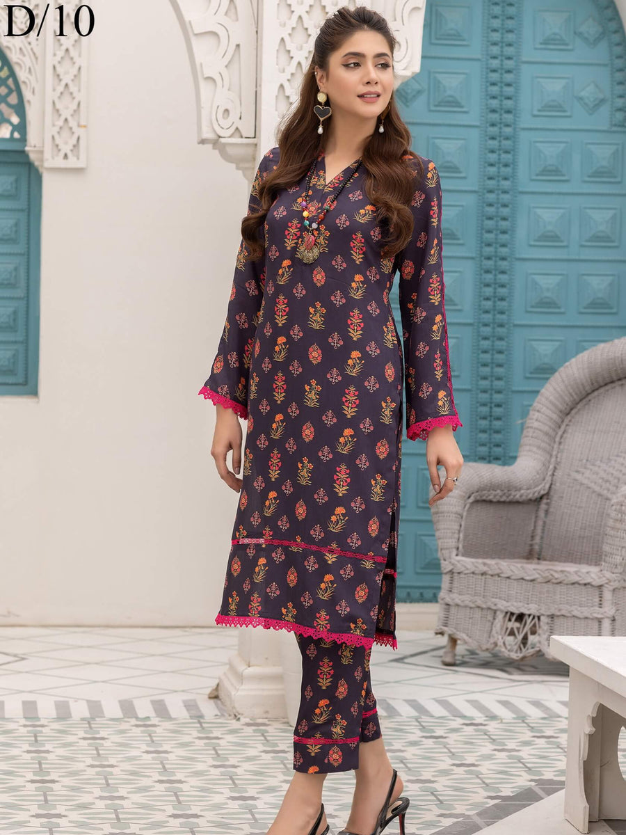 Pehli Nazar by Manizay Printed Viscose Unstitched 2 Piece Suit D-10