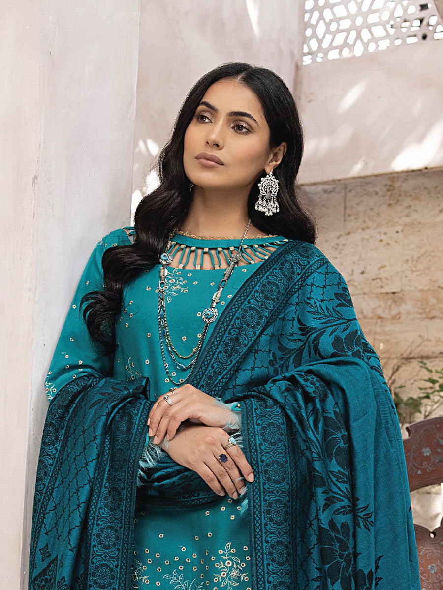 ELAK by Humdum Unstitched Embroidered Khaddar 3Pc Suit EL-10