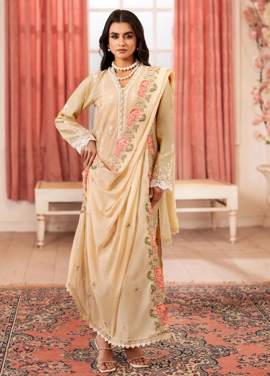 RajBari Nissa Chikankari Embroidered Lawn Unstitched 3 Piece Suit D-10