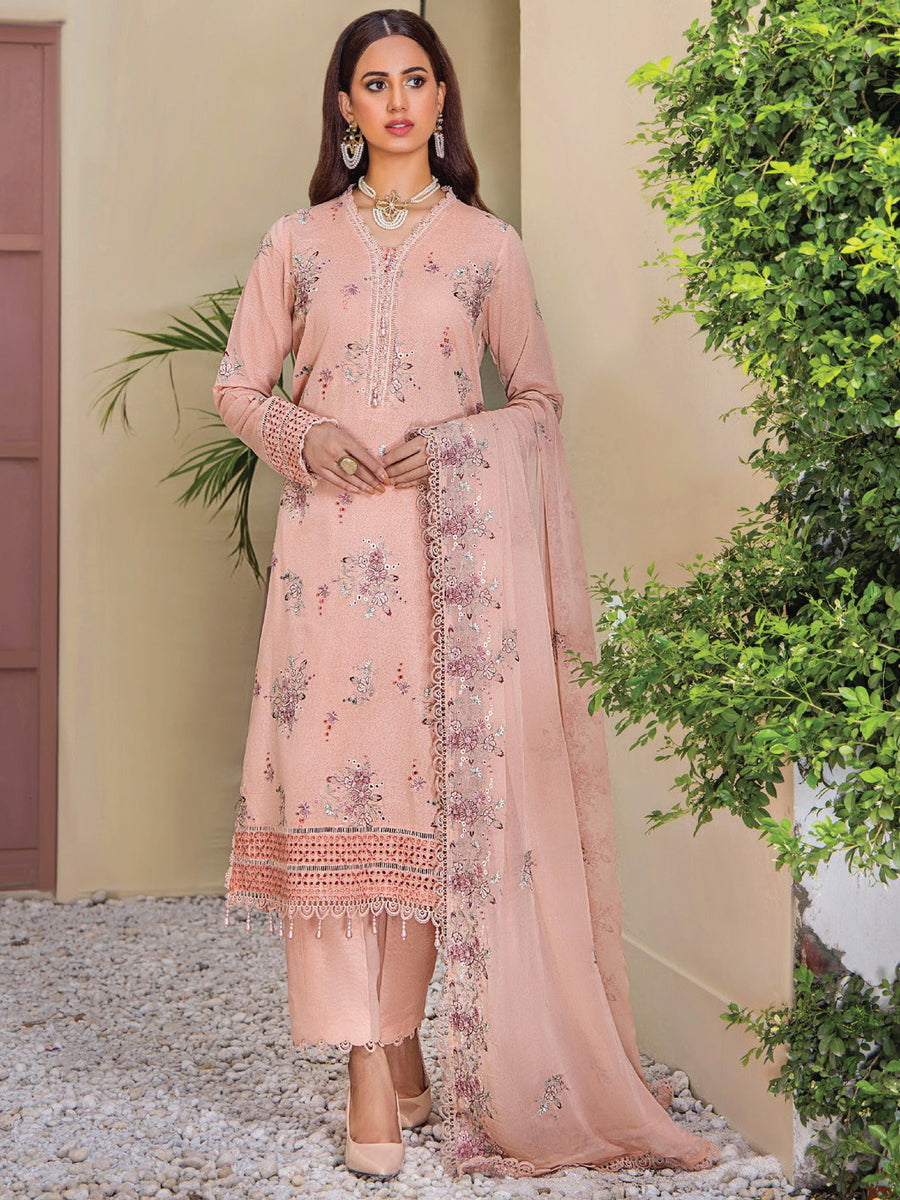 Rumli by Humdum Embroidered Karandi Unstitched 3Pc Suit RM-10