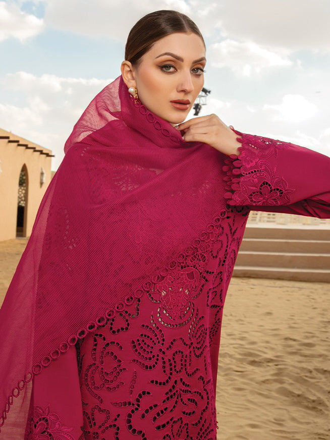 Rang Rasiya Premium Embroidered Lawn Unstitched 3Pc Suit D-10 RAMEEN