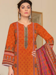 Rashk e Qamar Digital Printed Linen Unstitched 3Pc Suit D-10