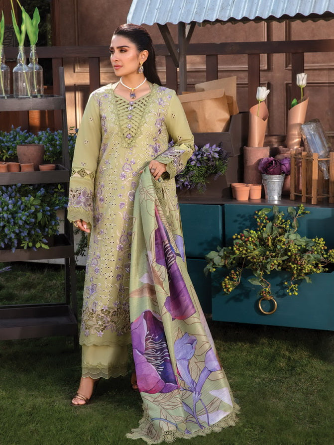 Rang Rasiya Premium Embroidered Lawn Unstitched 3Pc Suit D-08 AYSEL