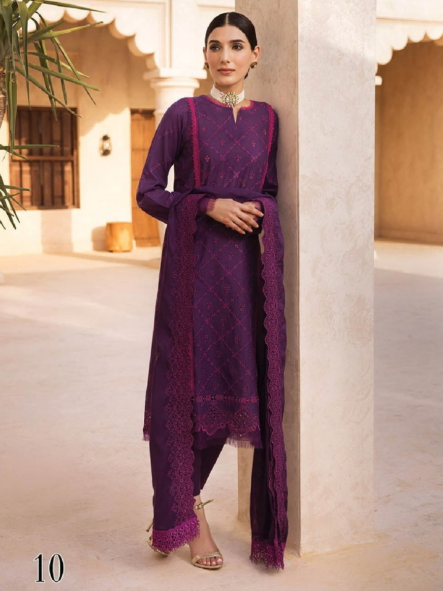 Nissa by RajBari Unstitched Embroidered Chikankari 3 Piece Suit D-10