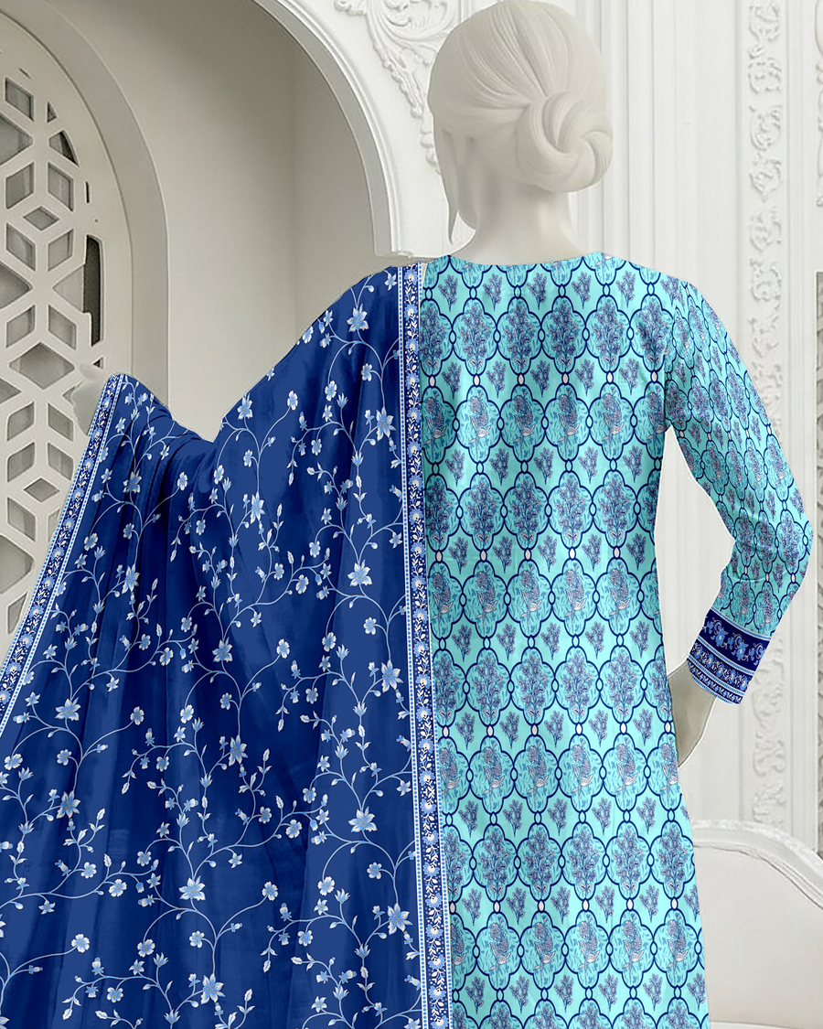 Ittehad Essential Vol-03 Unstitched Printed Lawn 3Pc Suit D-10