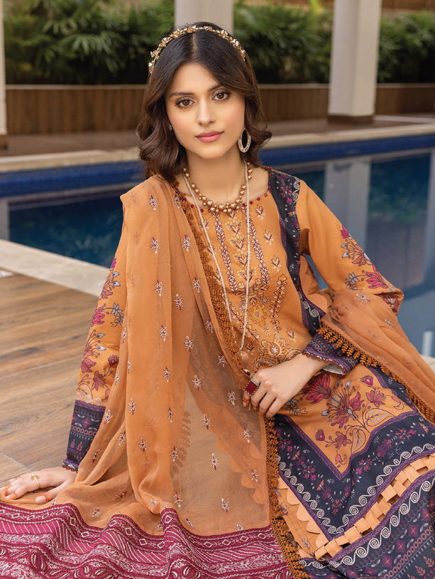 Belle ame by Humdum Embroidered Lawn Unstitched 3Pc Suit D-10