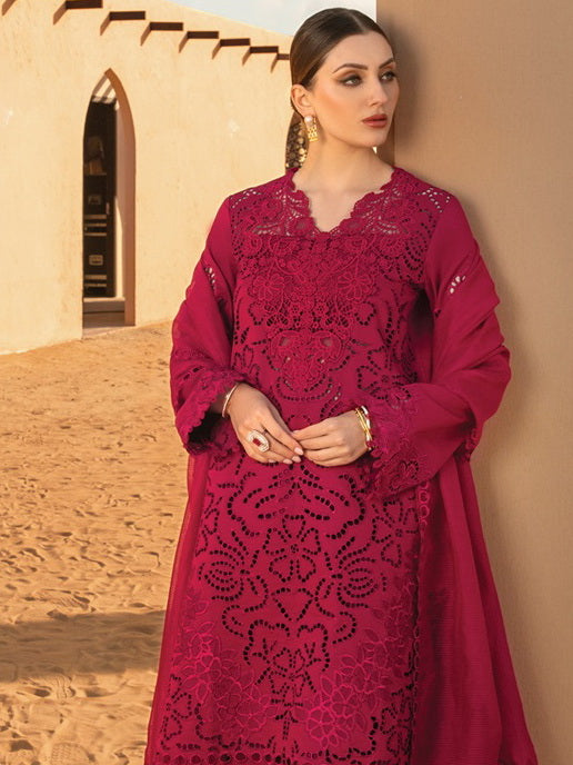 Rang Rasiya Premium Embroidered Lawn Unstitched 3Pc Suit D-10 RAMEEN