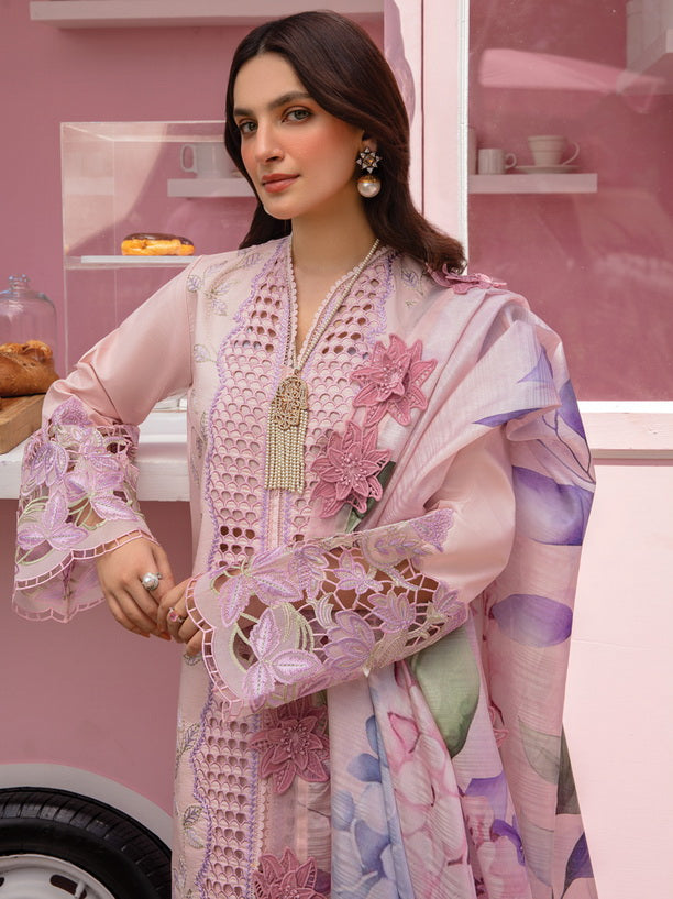 Rang Rasiya Carnation Embroidered Lawn Unstitched 3Pc Suit D-10 Leah