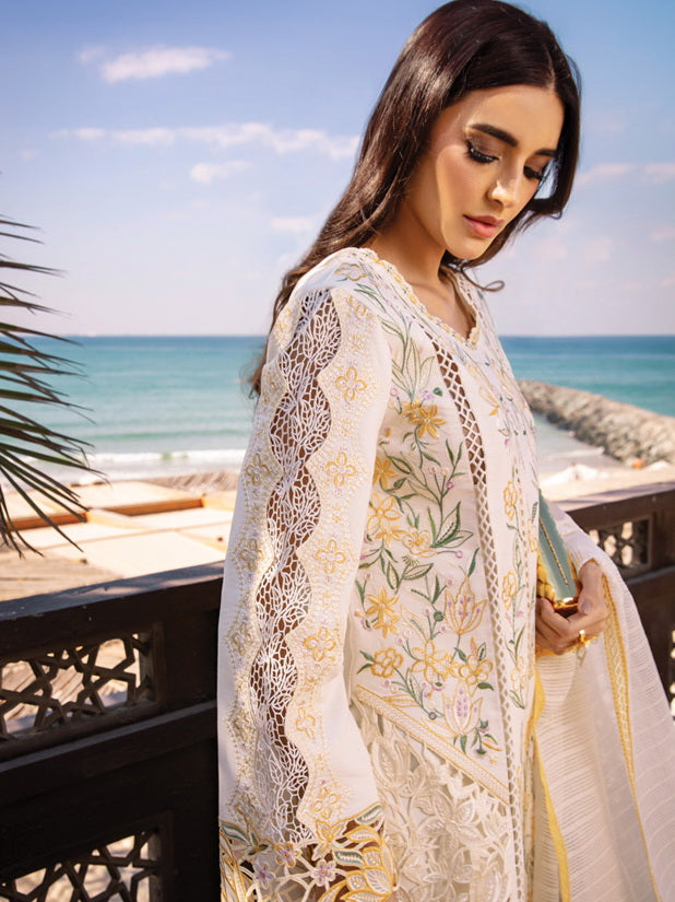 Rang Rasiya Premium Embroidered Lawn Unstitched 3Pc Suit D-07 NOOREH