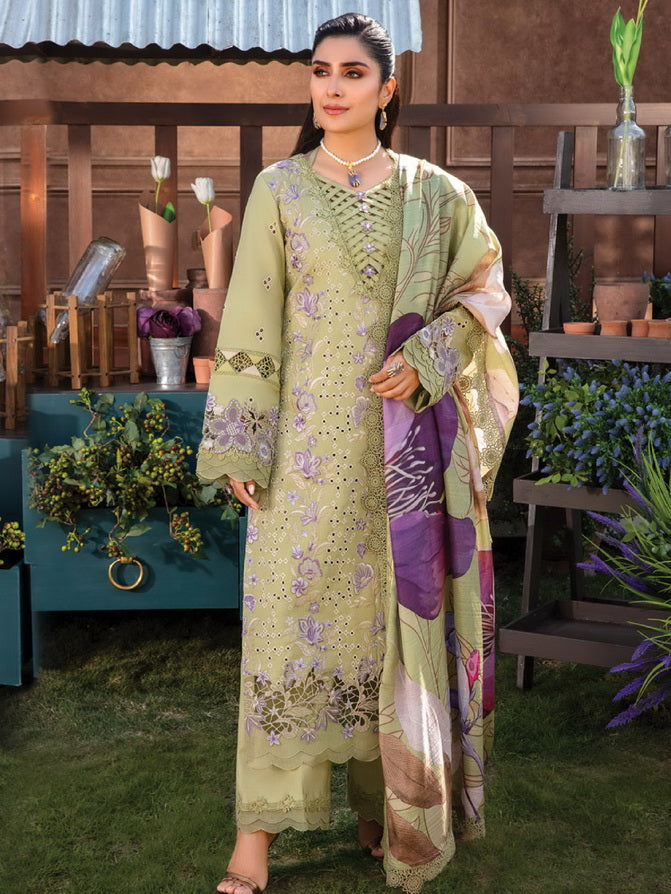 Rang Rasiya Premium Embroidered Lawn Unstitched 3Pc Suit D-08 AYSEL