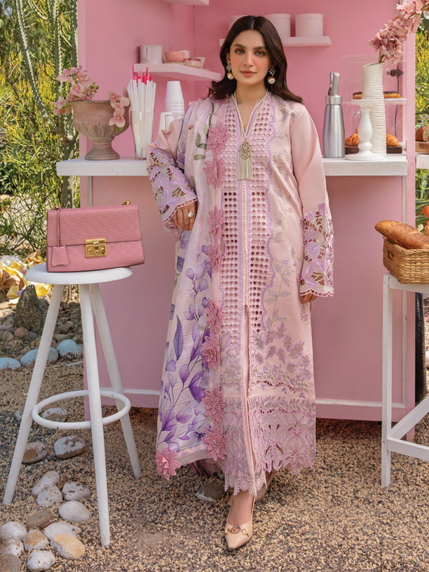 Rang Rasiya Carnation Embroidered Lawn Unstitched 3Pc Suit D-10 Leah