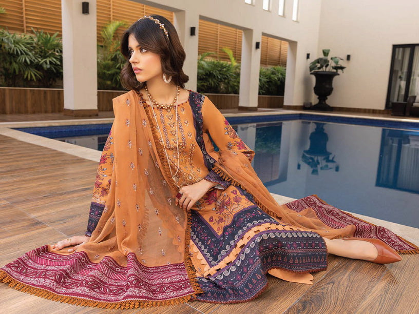 Belle ame by Humdum Embroidered Lawn Unstitched 3Pc Suit D-10