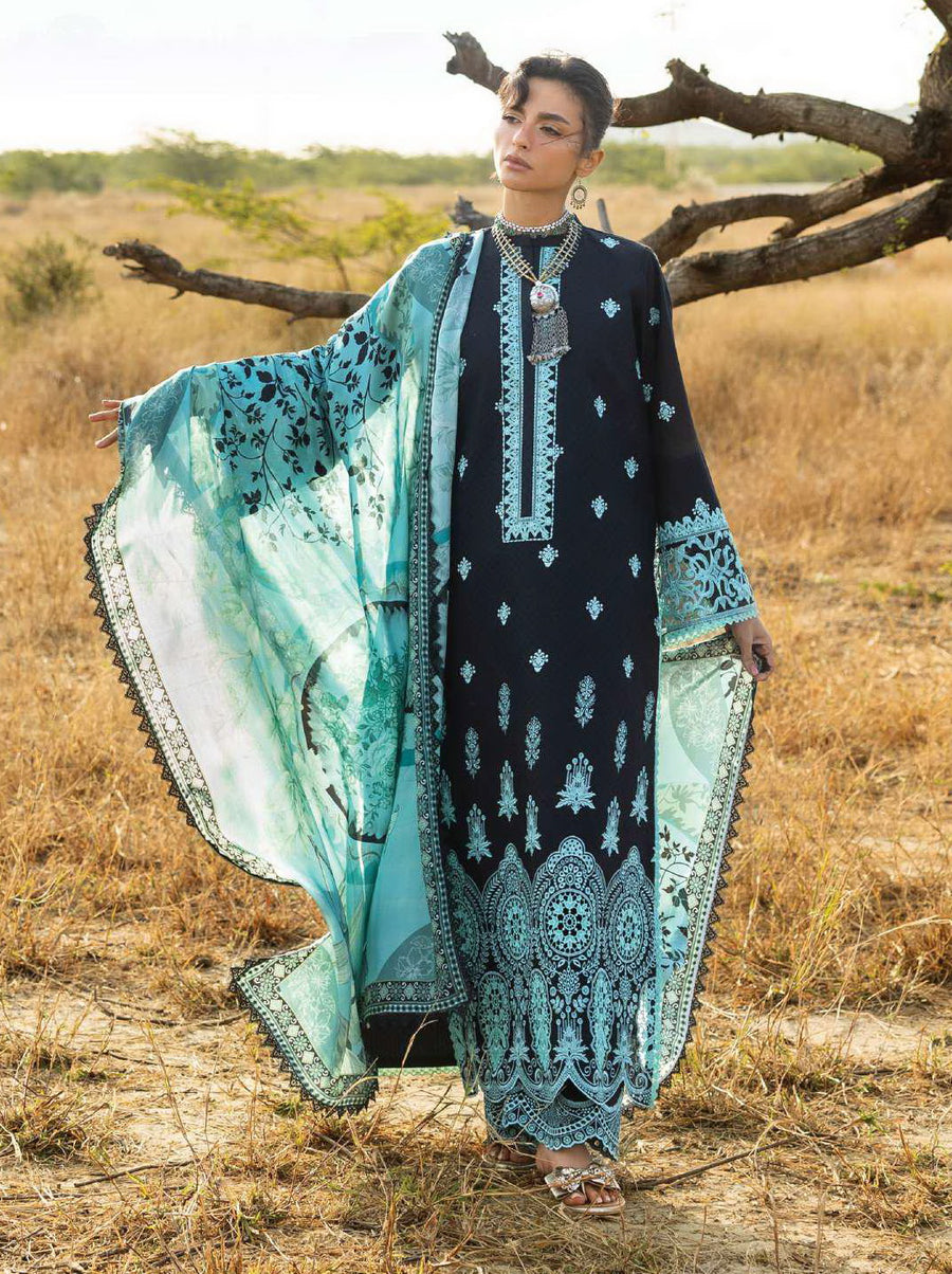 Zainab Chottani Embroidered Lawn Unstitched 3Pc Suit D-10 Silva