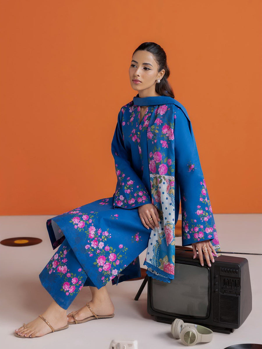 RajBari Amal Summer Prints Exclusive 3Pc Unstitched Lawn Suit D-10