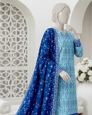 Ittehad Essential Vol-03 Unstitched Printed Lawn 3Pc Suit D-10