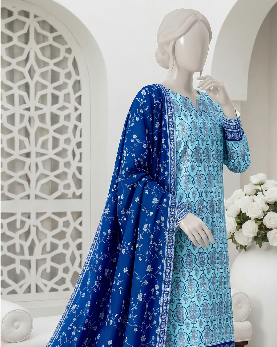 Ittehad Essential Vol-03 Unstitched Printed Lawn 3Pc Suit D-10