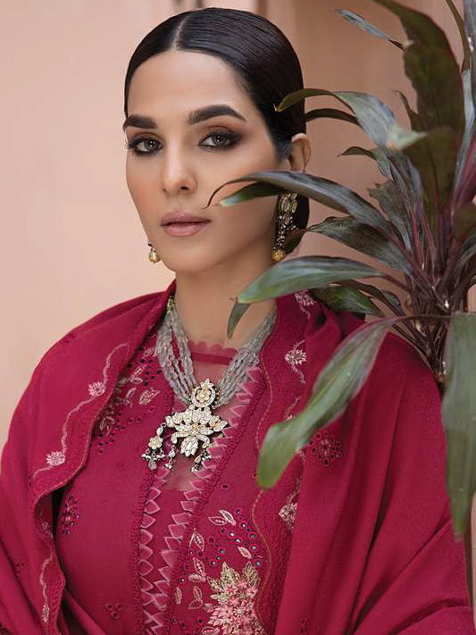 Rang Rasiya Carnation Embroidered Karandi 3Pc Suit D-10 AERGUL