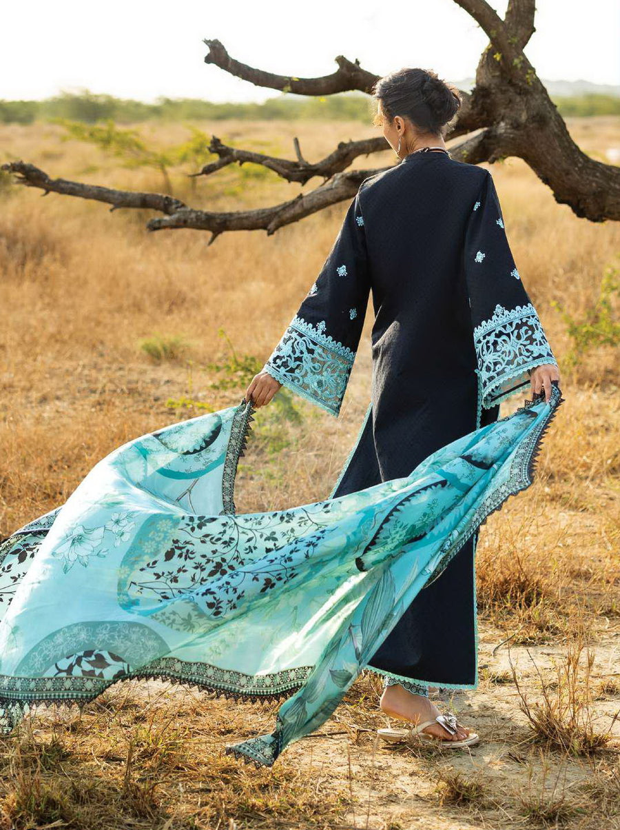 Zainab Chottani Embroidered Lawn Unstitched 3Pc Suit D-10 Silva