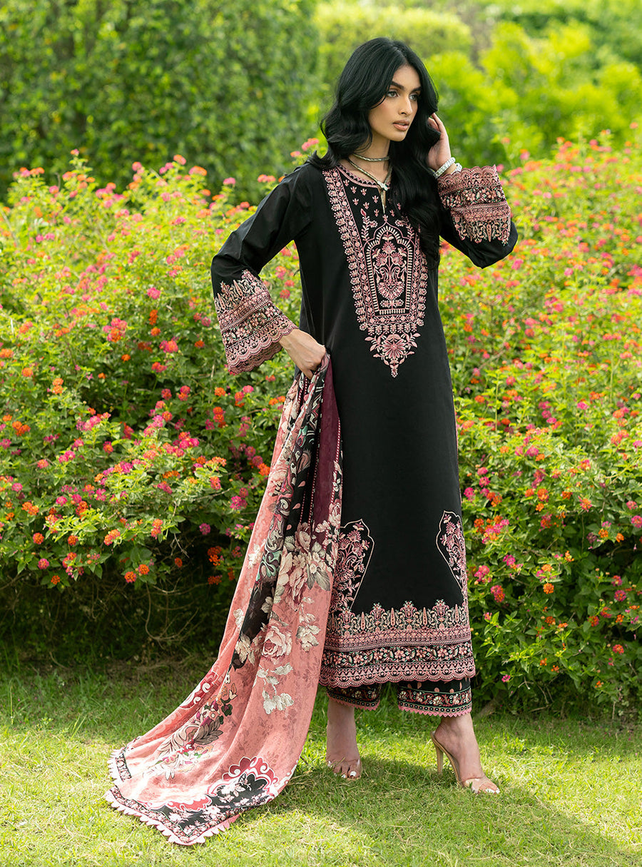 Zainab Chottani Luxe Lawn Unstitched Embroidered 3Pc Suit D-10 Seya