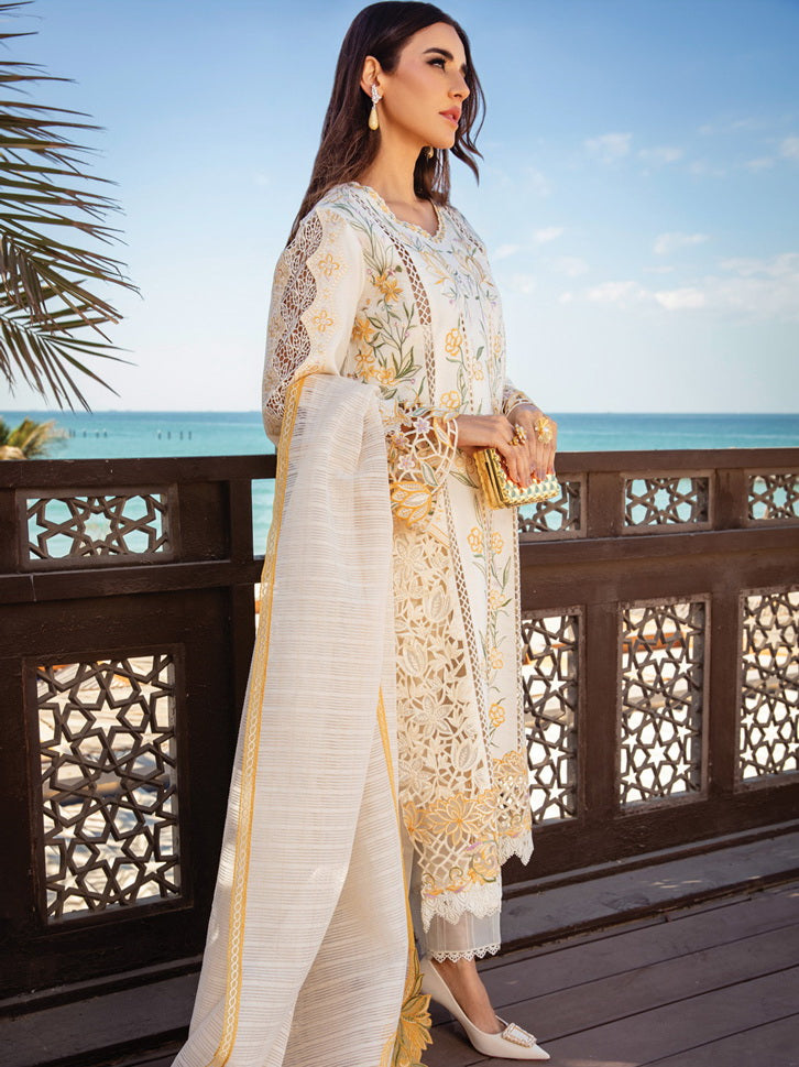 Rang Rasiya Premium Embroidered Lawn Unstitched 3Pc Suit D-07 NOOREH