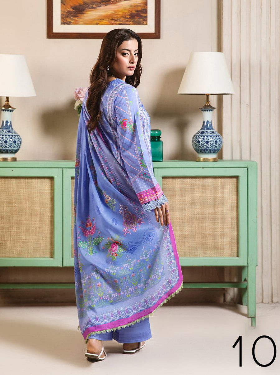 Raha by RajBari Summer Prints Exclusive Lawn Unstitched 3Pc Suit D-10