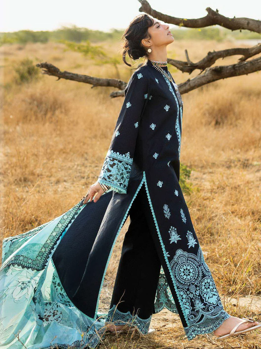 Zainab Chottani Embroidered Lawn Unstitched 3Pc Suit D-10 Silva