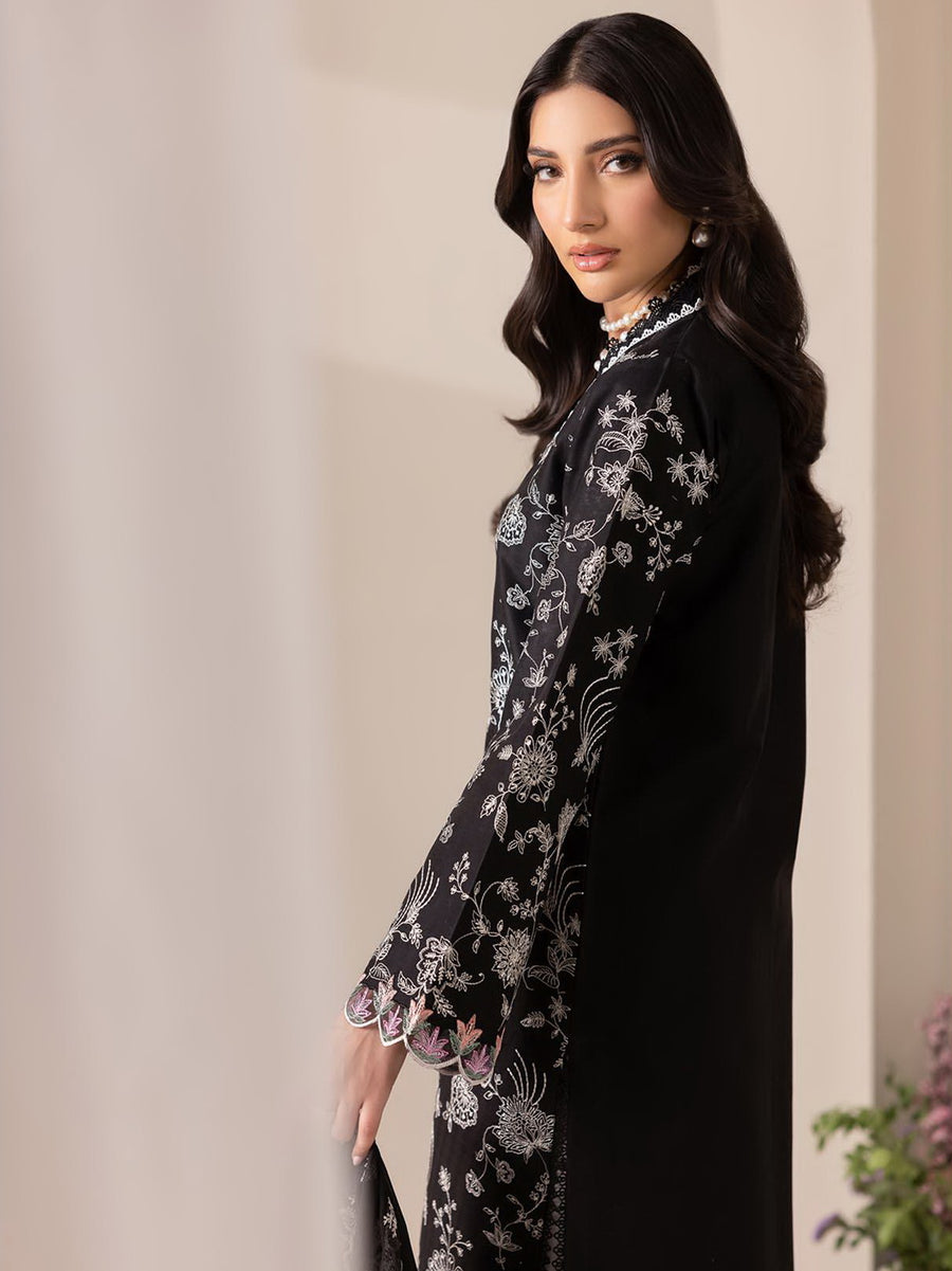 RajBari Premium Embroidered Lawn Unstitched 3Pc Suit D-10