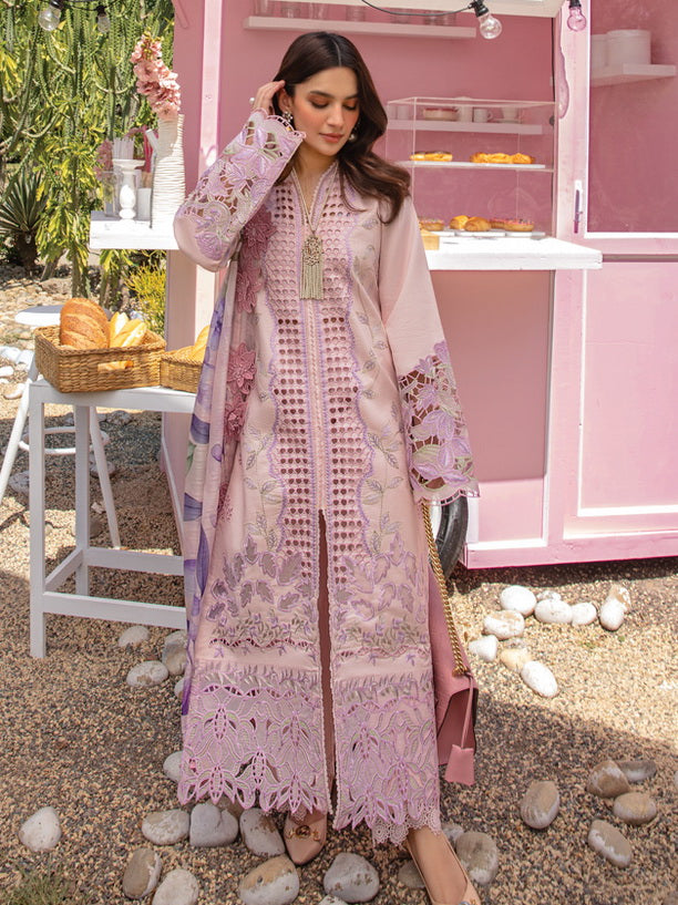 Rang Rasiya Carnation Embroidered Lawn Unstitched 3Pc Suit D-10 Leah