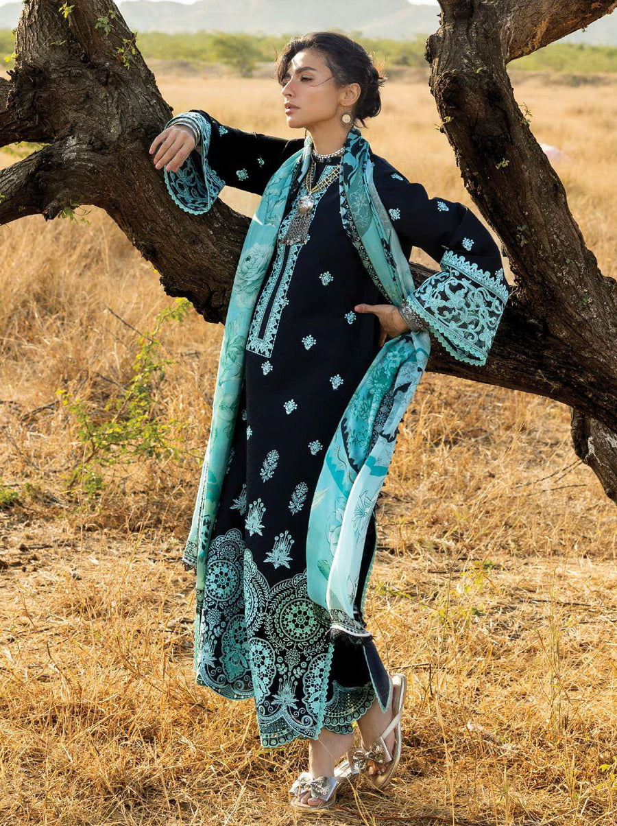 Zainab Chottani Embroidered Lawn Unstitched 3Pc Suit D-10 Silva