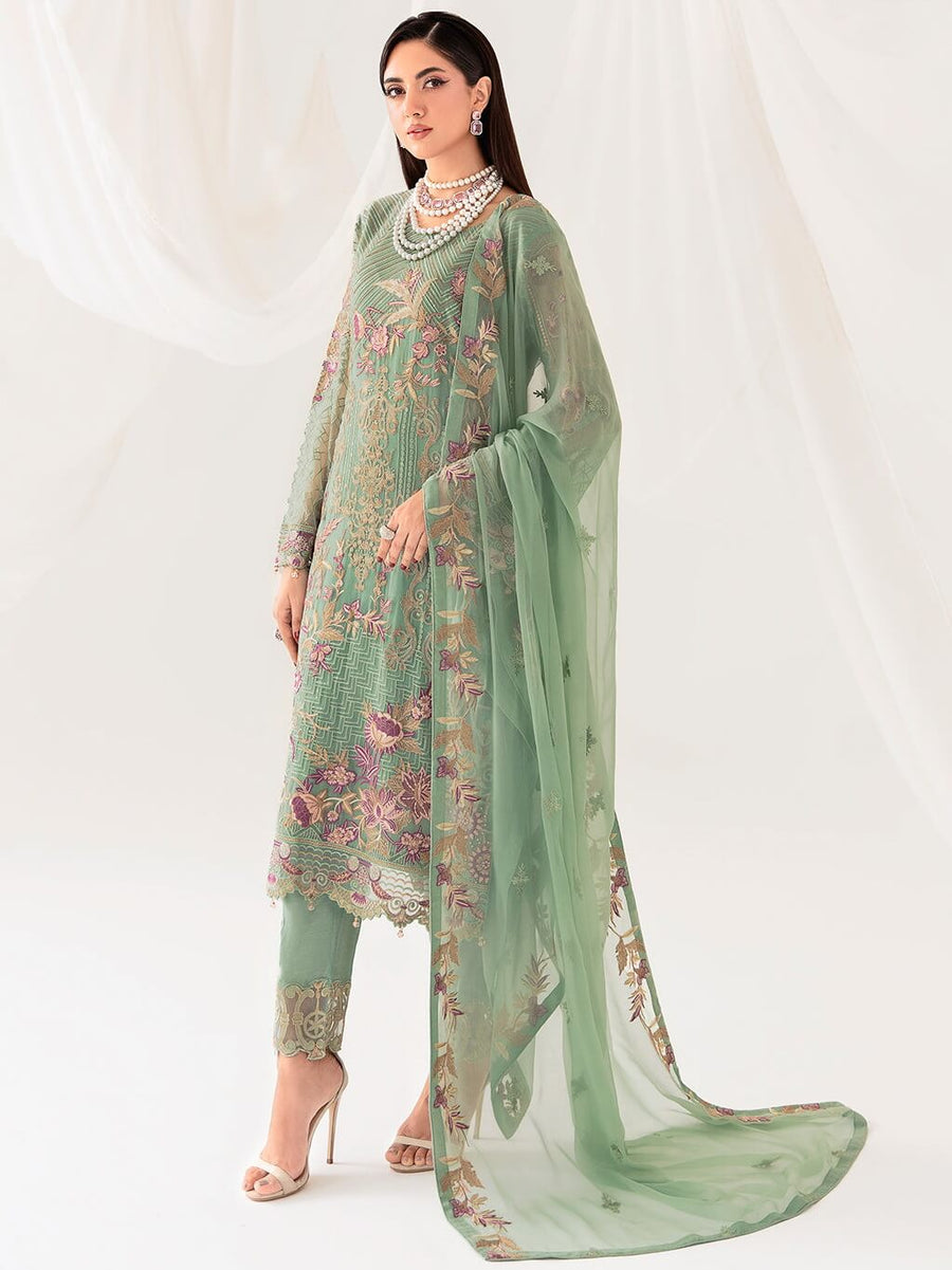 Ramsha Rangoon Vol-10 Luxury Chiffon Unstitched 3Pc Suit D-1003