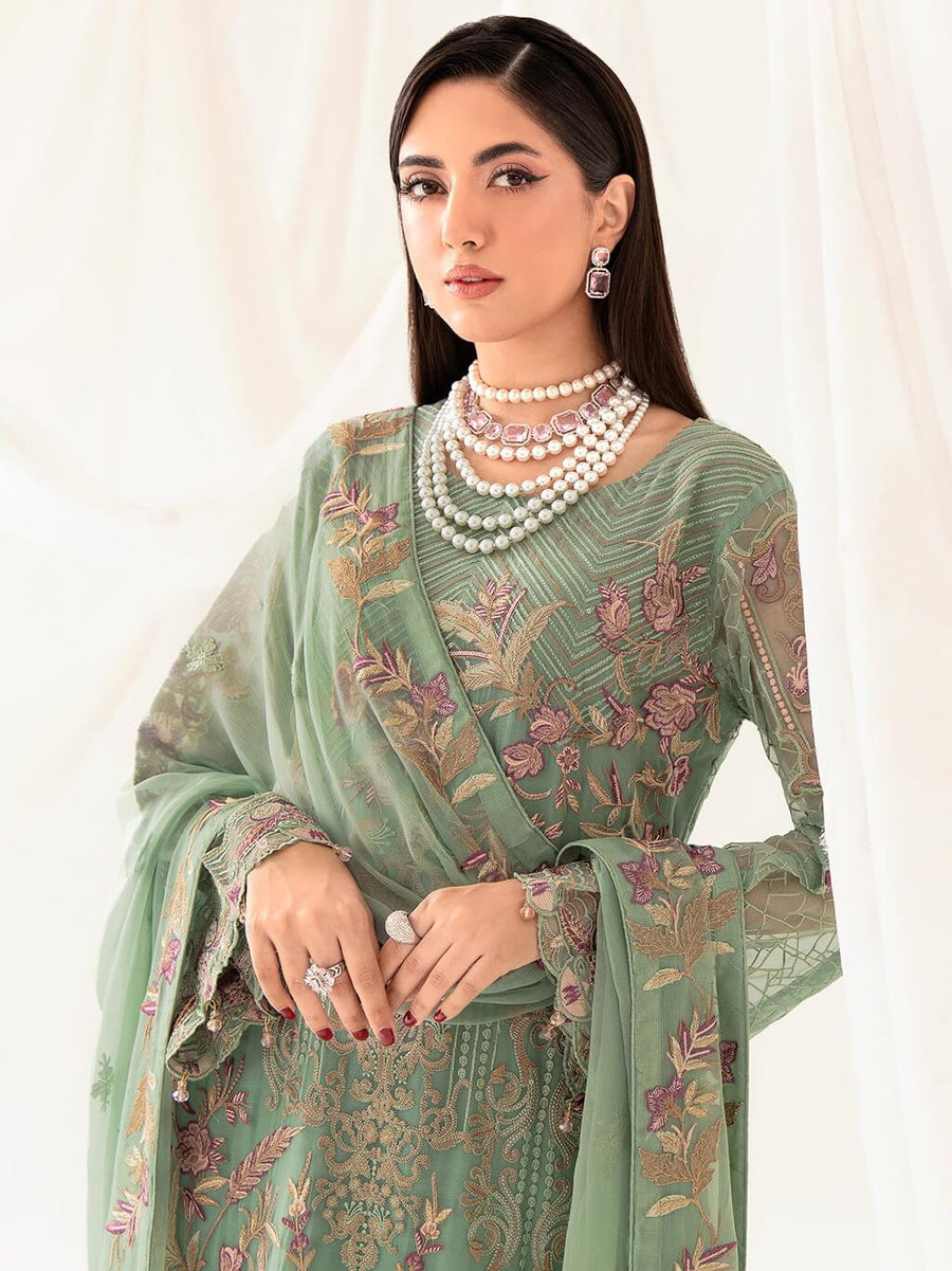 Ramsha Rangoon Vol-10 Luxury Chiffon Unstitched 3Pc Suit D-1003