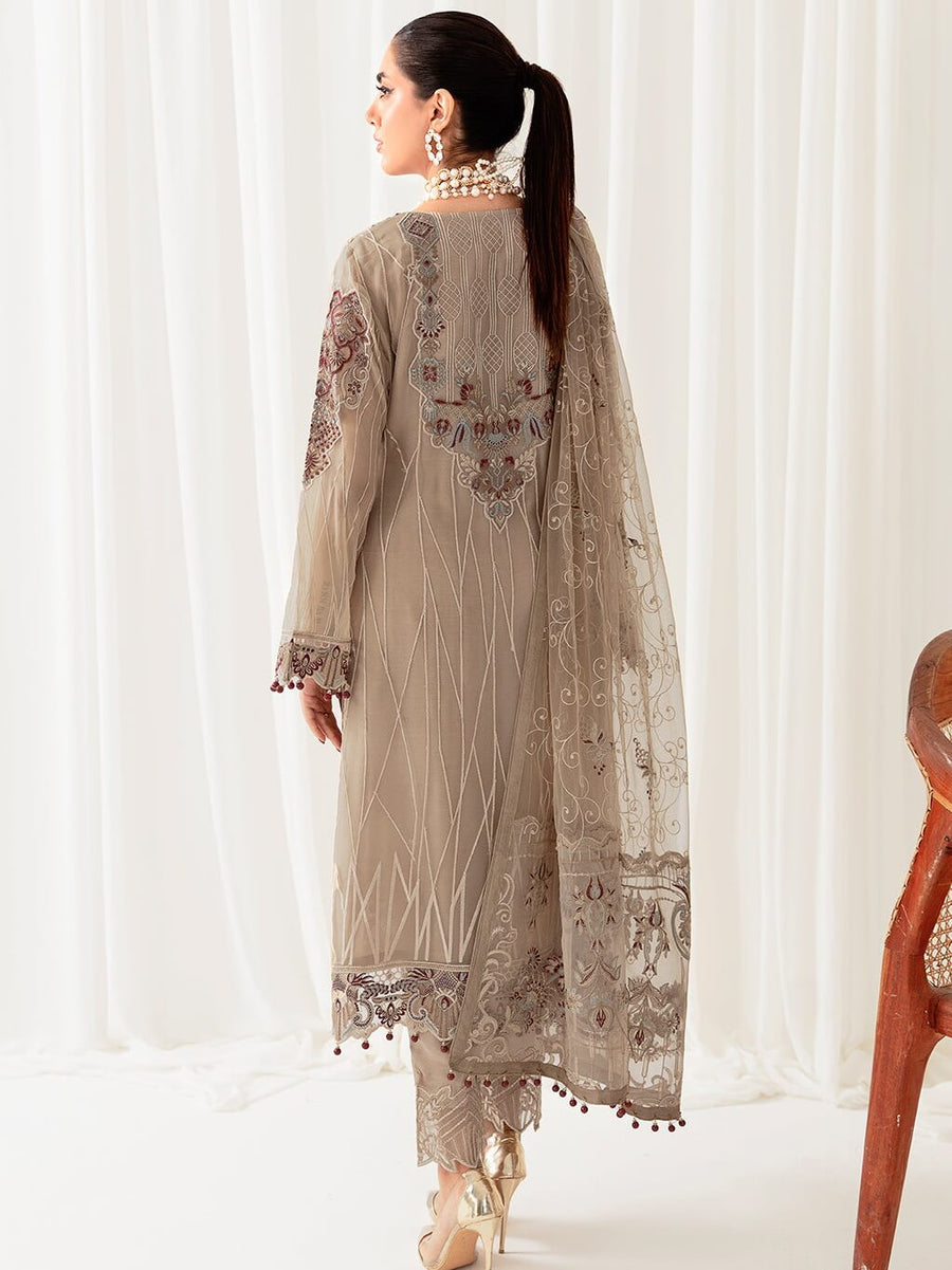 Ramsha Rangoon Vol-10 Luxury Chiffon Unstitched 3Pc Suit D-1009