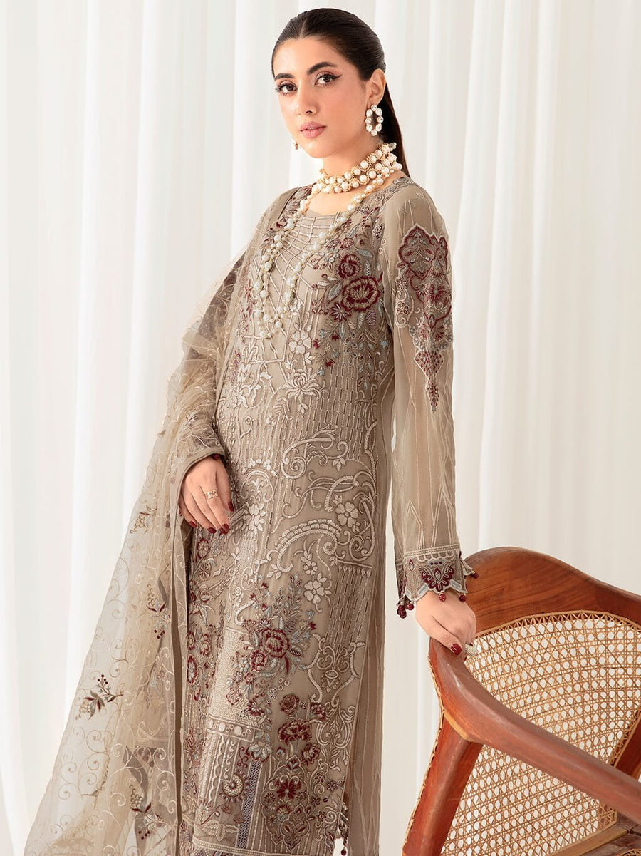 Ramsha Rangoon Vol-10 Luxury Chiffon Unstitched 3Pc Suit D-1009