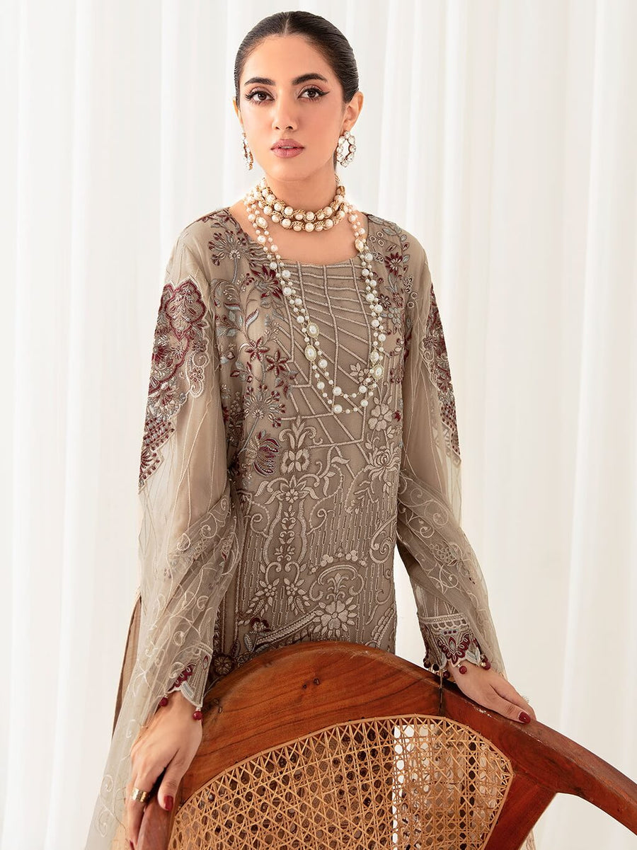Ramsha Rangoon Vol-10 Luxury Chiffon Unstitched 3Pc Suit D-1009