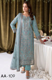 Ramsha Aangan Embroidered Luxury Raw Silk Unstitched 3Pc Suit AA-109