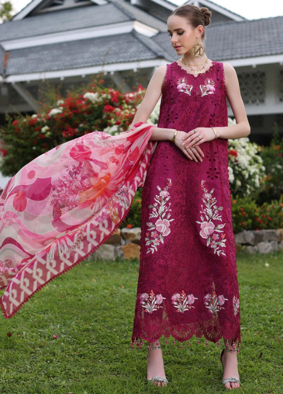 Noor by Saadia Asad Luxury Chikankari Lawn Unstitched 3Pc Suit D-10A