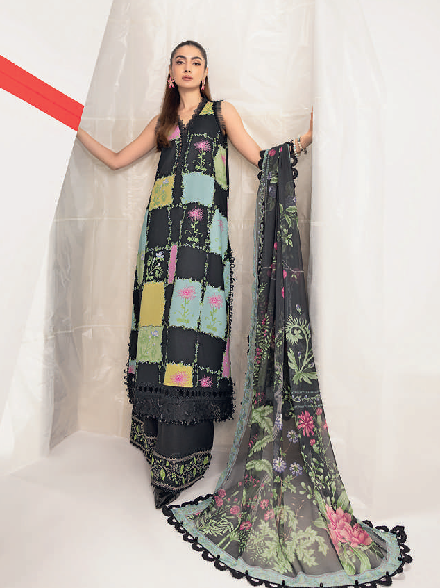 Maria.B M.Basics Embroidered Lawn Unstitched 3Pc Suit MB-CUSV13-10-B