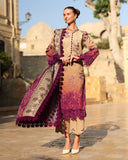 Rang Rasiya Carnation Embroidered Linen Unstitched 3Pc Suit D-08 Chai