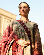 Rang Rasiya Carnation Embroidered Linen Unstitched 3Pc Suit D-08 Chai