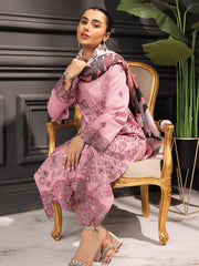 Rang Rasiya Carnation Embroidered Khaddar Unstitched 3Pc Suit D-10