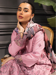 Rang Rasiya Carnation Embroidered Khaddar Unstitched 3Pc Suit D-10