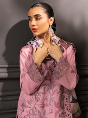 Rang Rasiya Carnation Embroidered Khaddar Unstitched 3Pc Suit D-10