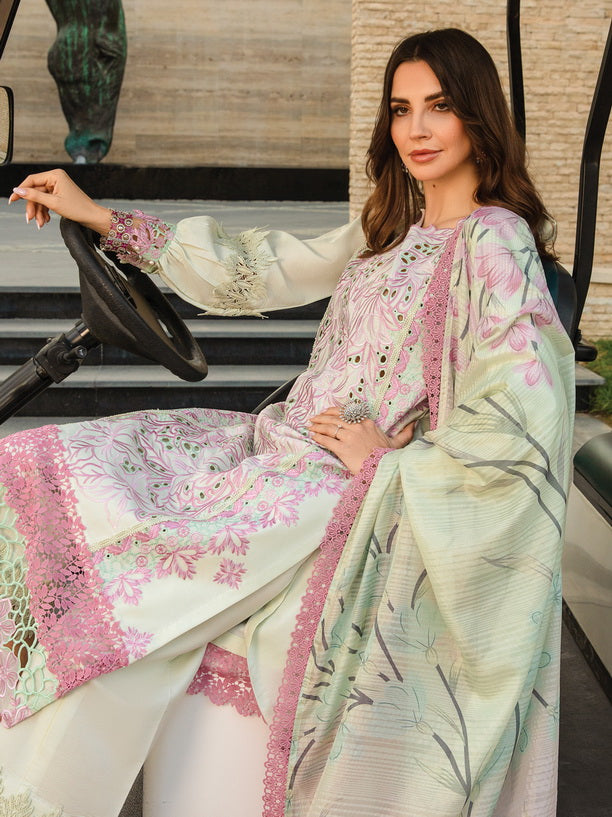 Rang Rasiya Carnation Embroidered Lawn Unstitched 3Pc Suit D-10 Liana