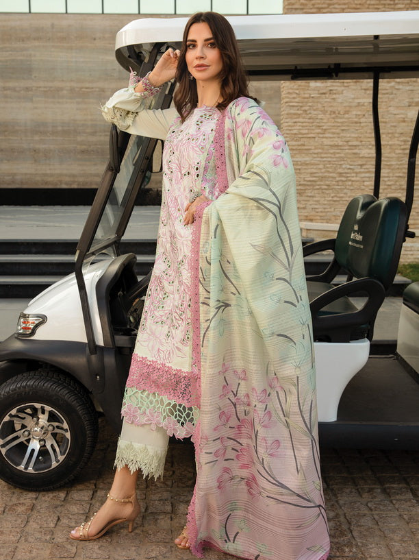 Rang Rasiya Carnation Embroidered Lawn Unstitched 3Pc Suit D-10 Liana