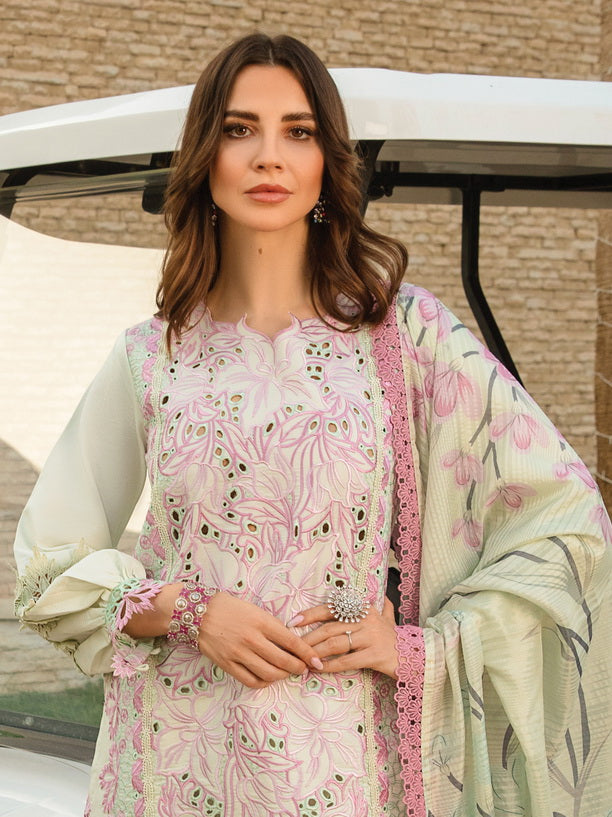 Rang Rasiya Carnation Embroidered Lawn Unstitched 3Pc Suit D-10 Liana