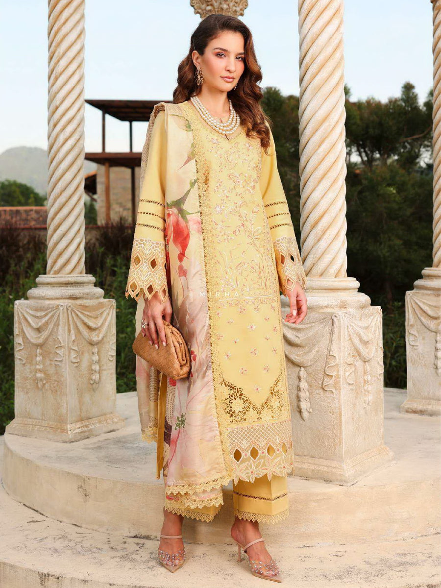 Rang Rasiya Florence Embroidered Lawn Unstitched 3Pc Suit D-10 MIRHA